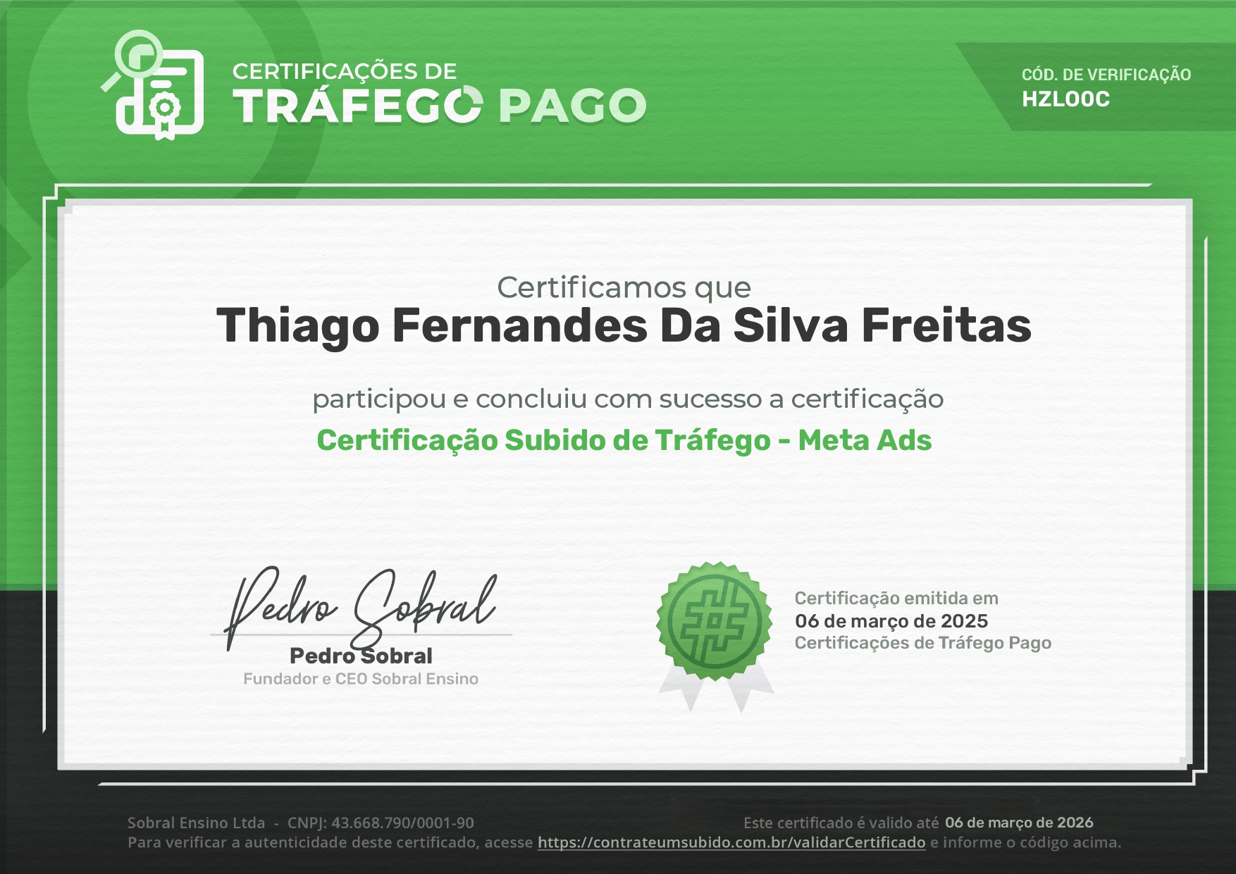 Certificado Comunidade Sobral